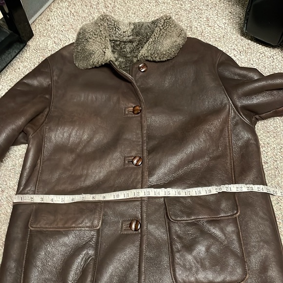 100% lamb sherling lined leather longer jacket- brand new!!! - Picture 7 of 11